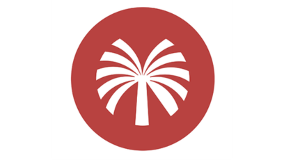 GCC Palm Icon, red on a white background.