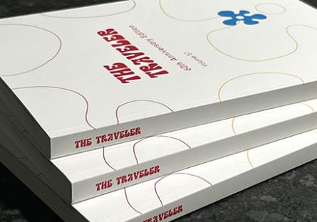 Copies of the "The Traveler" showing the cover