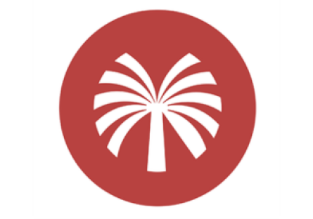 GCC Palm Icon, red on a white background.